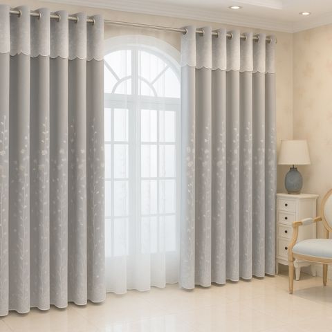 Promo 2x1: Cortina Blackout Royal de Doble Capa con Aislamiento Térmico y Estilo Europeo + Barras de REGALO